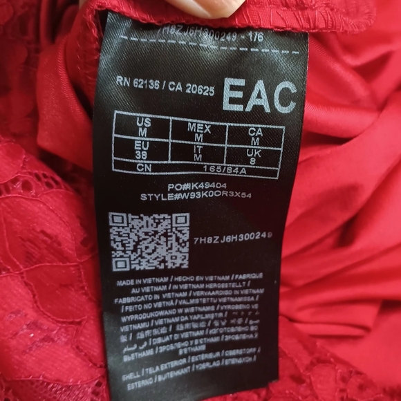Guess Vibrant Red Lace Dress - Picture 9 of 10
